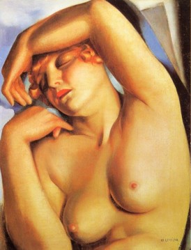 タマラ・デ・レンピッカ Painting - 眠っている女の子（コンテンポラリー）タマラ・デ・レンピッカ